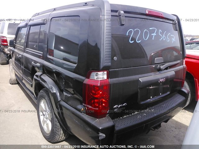 1J8HG48N96C212322 - 2006 JEEP COMMANDER BLACK photo 3