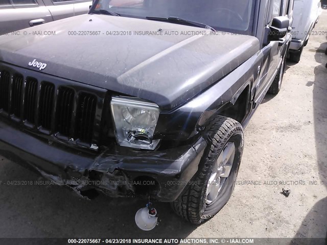 1J8HG48N96C212322 - 2006 JEEP COMMANDER BLACK photo 6