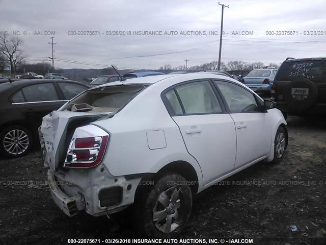 3N1AB61E87L608649 - 2007 NISSAN SENTRA 2.0/2.0S/2.0SL WHITE photo 4