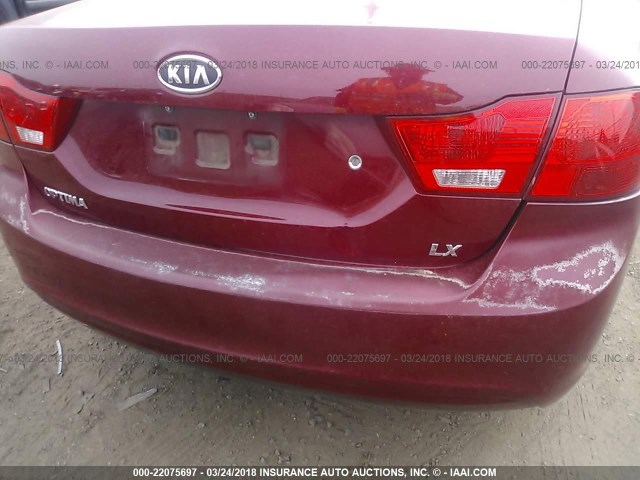 KNAGE228X95315612 - 2009 KIA OPTIMA LX/EX RED photo 6