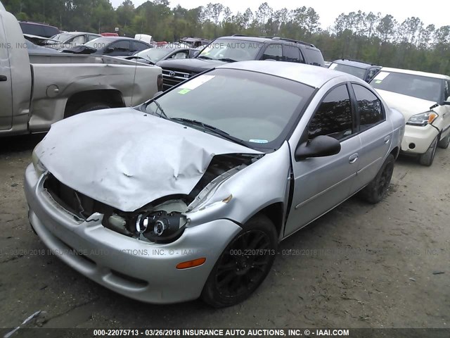 1B3ES26C42D503749 - 2002 DODGE NEON SILVER photo 2