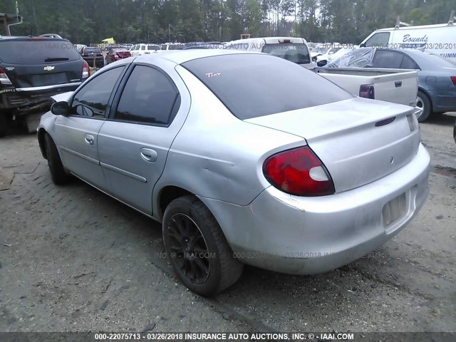 1B3ES26C42D503749 - 2002 DODGE NEON SILVER photo 3