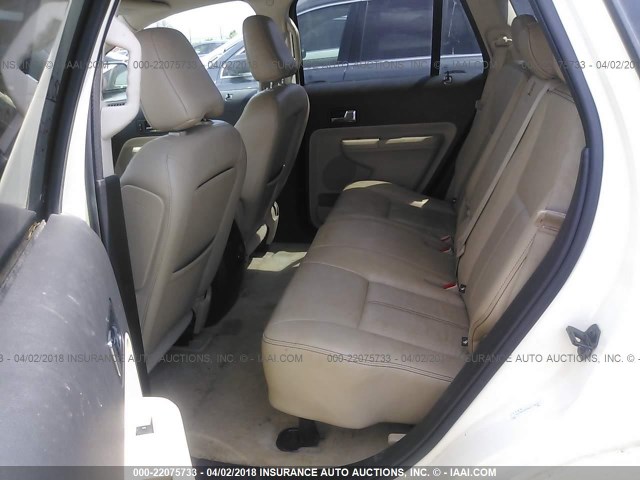 2FMDK38C78BB12795 - 2008 FORD EDGE SEL WHITE photo 8