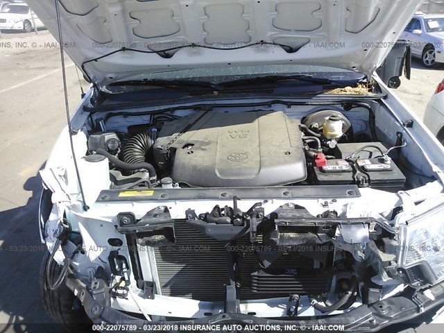 5TFJU4GN0FX085245 - 2015 TOYOTA TACOMA DOUBLE CAB PRERUNNER WHITE photo 10