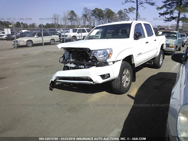 5TFJU4GN0FX085245 - 2015 TOYOTA TACOMA DOUBLE CAB PRERUNNER WHITE photo 2