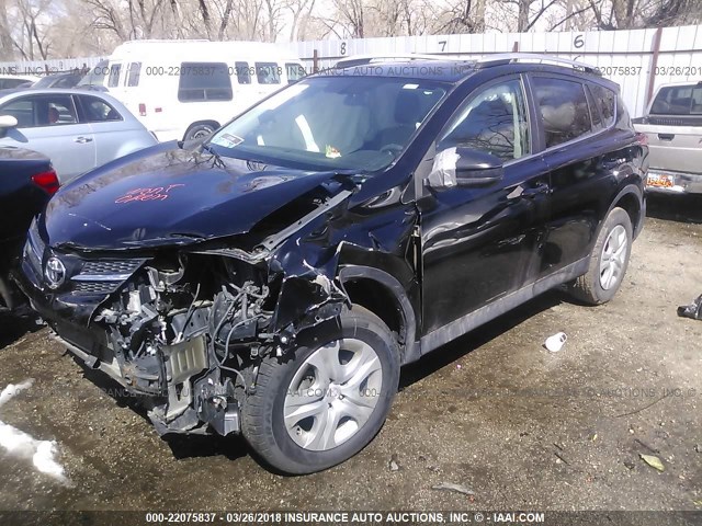 2T3ZFREV2EW085747 - 2014 TOYOTA RAV4 LE BLUE photo 2