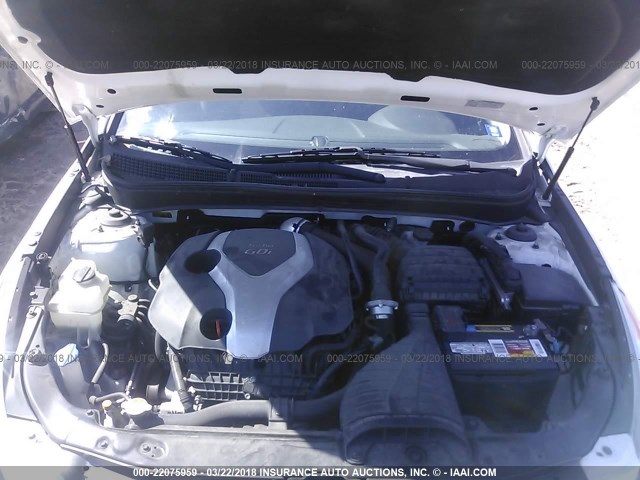 5NPEC4AB9EH899312 - 2014 HYUNDAI SONATA SE/LIMITED WHITE photo 10