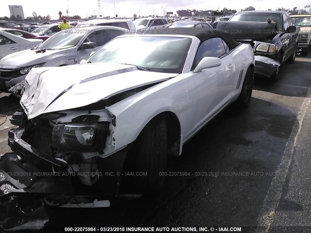 2G1FB3D31C9203198 - 2012 CHEVROLET CAMARO LT WHITE photo 2