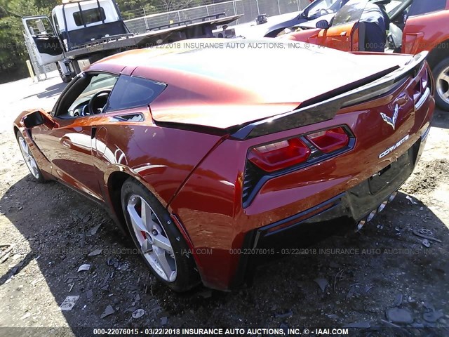 1G1YA2D76F5115323 - 2015 CHEVROLET CORVETTE STINGRAY/1LT ORANGE photo 3