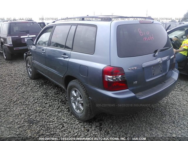 JTEGP21A950085534 - 2005 TOYOTA HIGHLANDER LIMITED BLUE photo 3