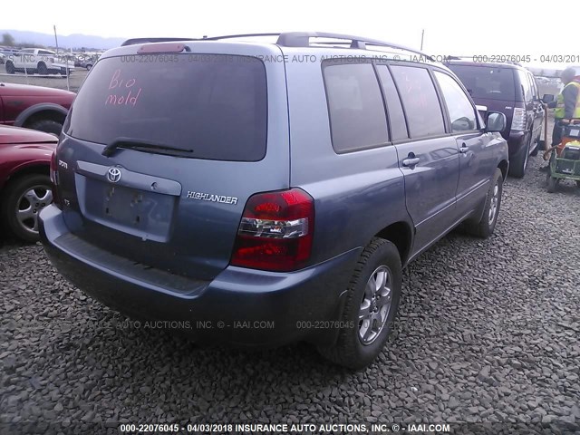 JTEGP21A950085534 - 2005 TOYOTA HIGHLANDER LIMITED BLUE photo 4