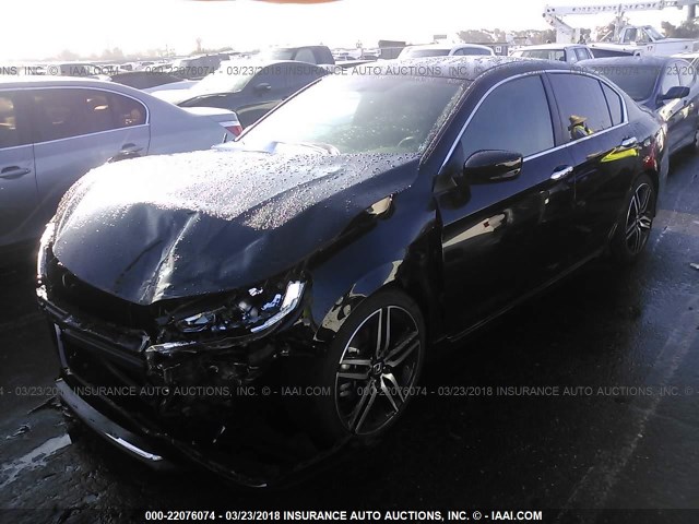 1HGCR2F55HA083420 - 2017 HONDA ACCORD SPORT შავი ფოტო 2