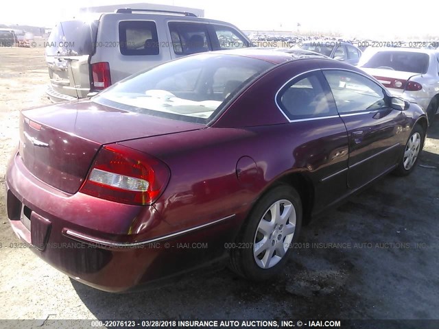 4C3AG42G45E037423 - 2005 CHRYSLER SEBRING RED photo 4