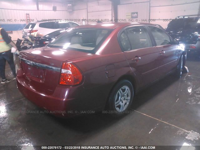 1G1ZS58F27F229853 - 2007 CHEVROLET MALIBU LS 红色 照片 4