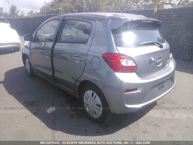 ML32A3HJ2JH003606 - 2018 MITSUBISHI MIRAGE ES GRAY photo 3