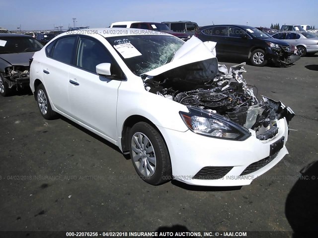 3N1AB7AP3HY218215 - 2017 NISSAN SENTRA S/SV/SR/SL WHITE photo 1