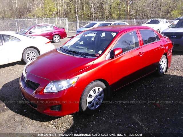 1NXBU4EE0AZ348041 - 2010 TOYOTA COROLLA S/LE/XLE RED photo 2