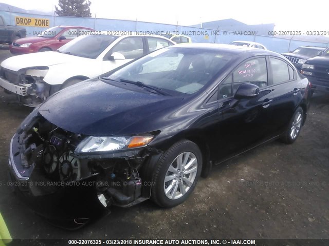19XFB2F9XCE302185 - 2012 HONDA CIVIC EXL BLACK photo 2