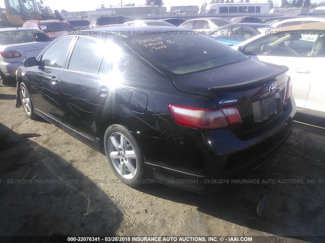 4T1BE46K18U788779 - 2008 TOYOTA CAMRY CE/LE/XLE/SE BLACK photo 3