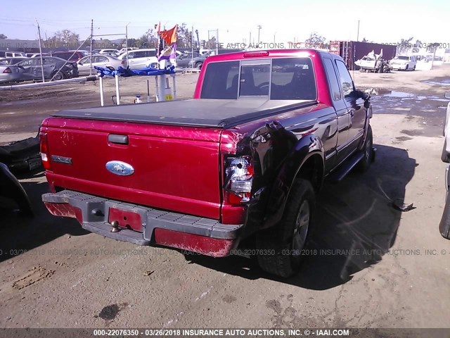 1FTZR15E26PA23061 - 2006 FORD RANGER SUPER CAB RED photo 4