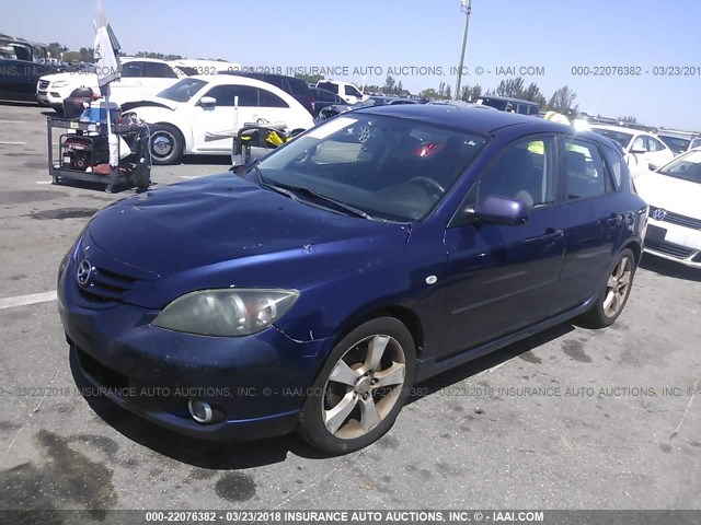 JM1BK143641154869 - 2004 MAZDA 3 HATCHBACK BLUE photo 2