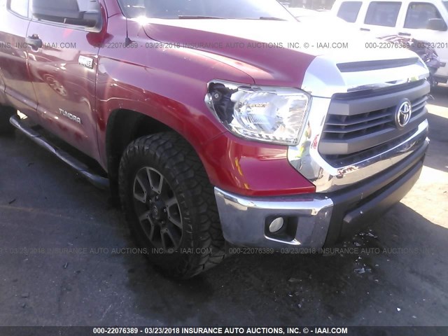 5TFRY5F10EX162173 - 2014 TOYOTA TUNDRA DOUBLE CAB SR/SR5 RED photo 6