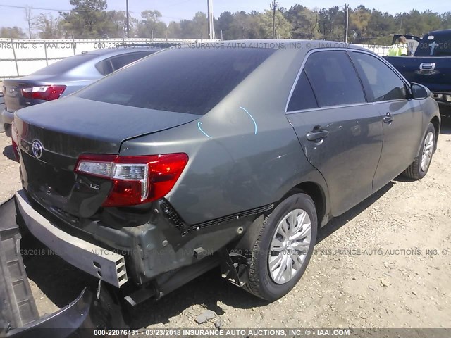 4T4BF1FK6DR322227 - 2013 TOYOTA CAMRY L/SE/LE/XLE GREEN photo 4