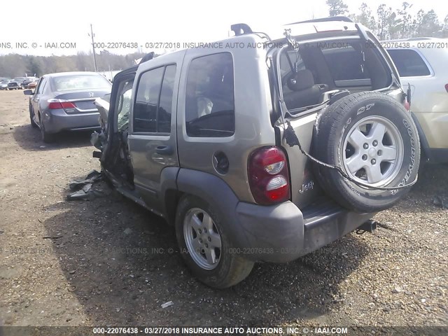 1J4GK48K77W544048 - 2007 JEEP LIBERTY SPORT 金色 照片 3
