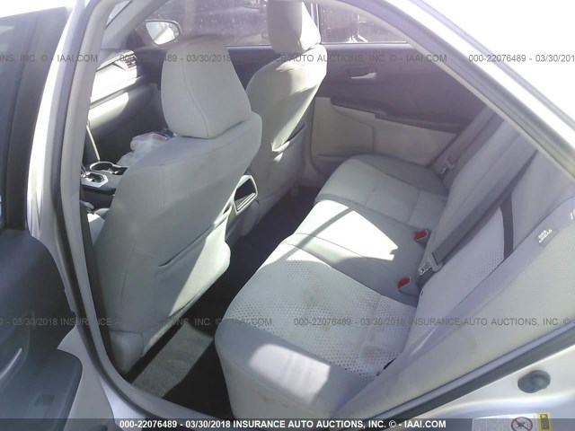 4T1BF1FK6CU015472 - 2012 TOYOTA CAMRY SE/LE/XLE SILVER photo 8