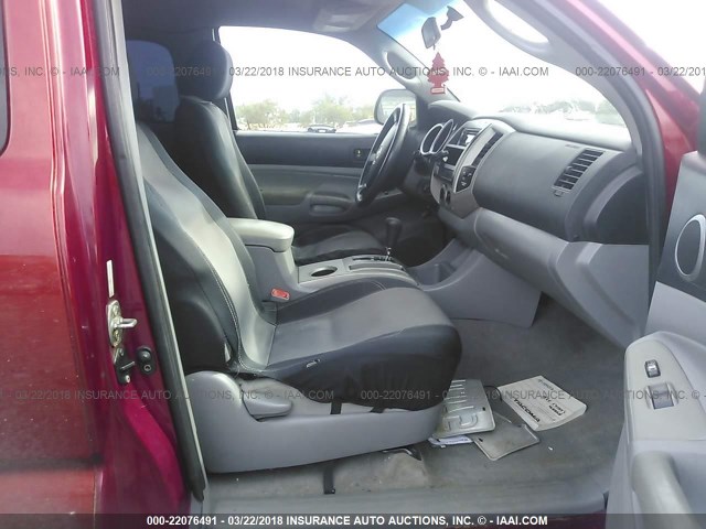 5TETU62N26Z213148 - 2006 TOYOTA TACOMA PRERUNNER ACCESS CAB RED photo 5