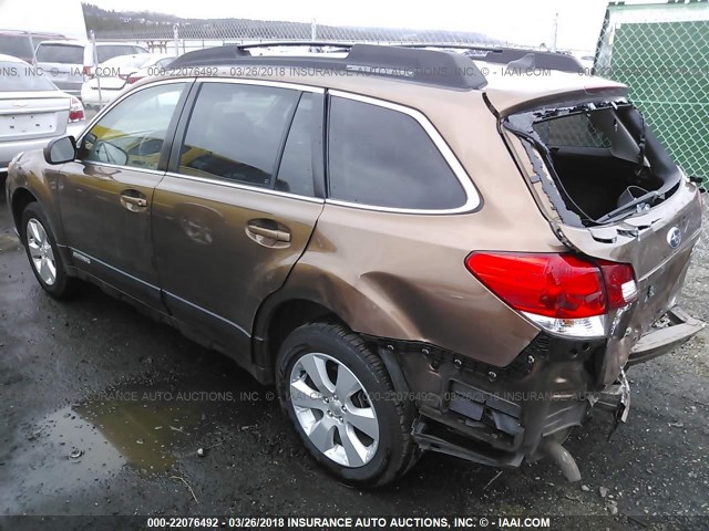 4S4BRBJC7B3378428 - 2011 SUBARU OUTBACK 2.5I LIMITED BROWN photo 3