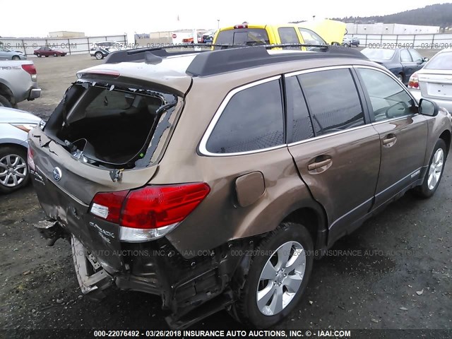 4S4BRBJC7B3378428 - 2011 SUBARU OUTBACK 2.5I LIMITED BROWN photo 4