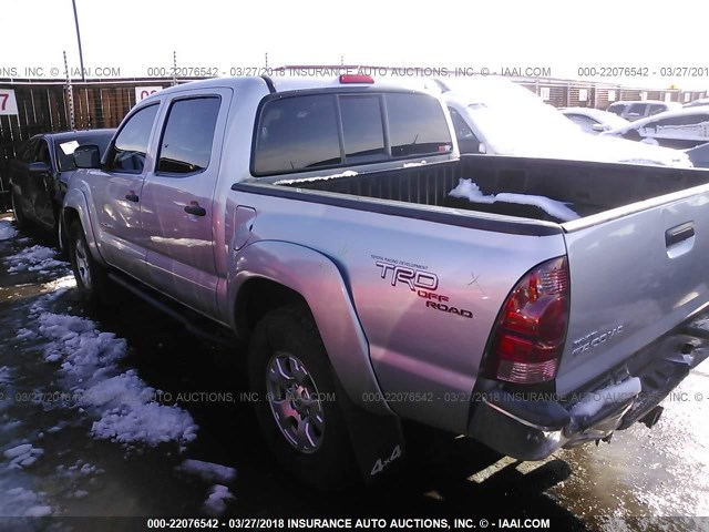 5TELU42N67Z396270 - 2007 TOYOTA TACOMA DOUBLE CAB 银色 照片 3