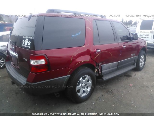 1FMFU16537LA59510 - 2007 FORD EXPEDITION XLT BURGUNDY photo 4