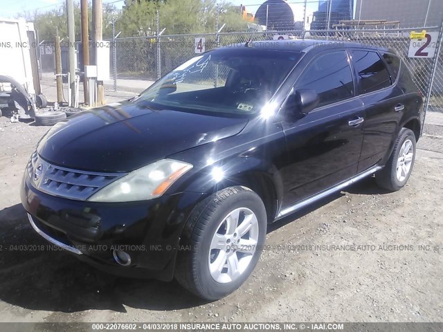 JN8AZ08T06W401342 - 2006 NISSAN MURANO SL/SE/S BLACK photo 2