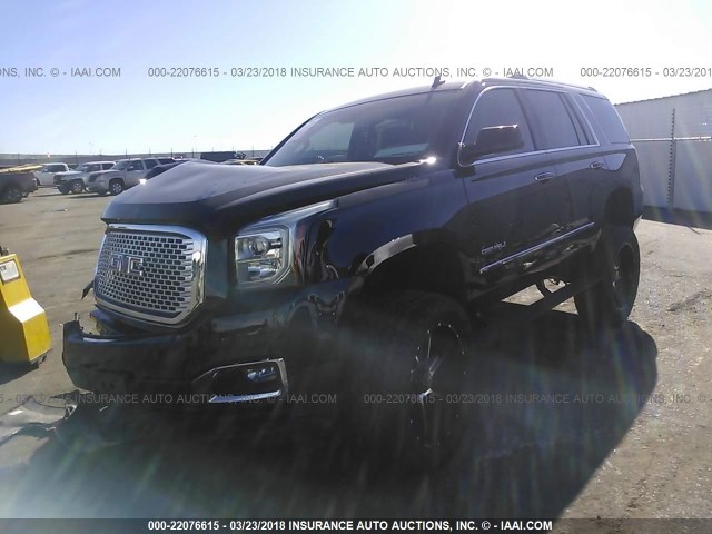 1GKS2CKJ6FR287590 - 2015 GMC YUKON DENALI BLACK photo 2