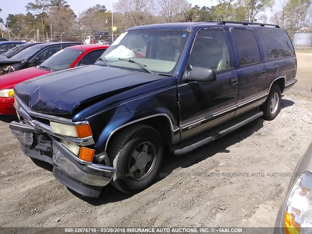 3GNEC16R1XG260221 - 1999 CHEVROLET SUBURBAN C1500 BLUE photo 2