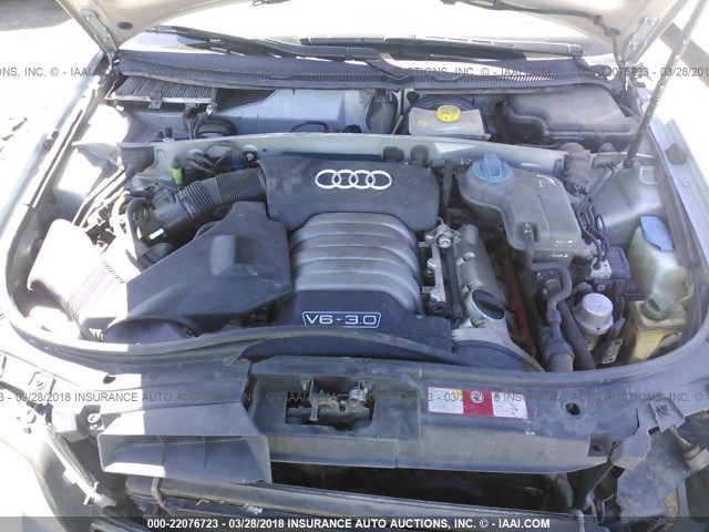 WAULT64B62N090261 - 2002 AUDI A6 3.0 QUATTRO BLUE photo 10