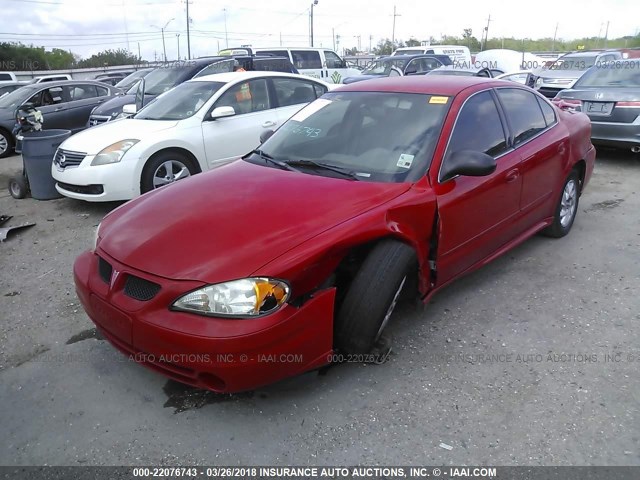 1G2NF52E34M705680 - 2004 PONTIAC GRAND AM SE1 RED photo 2