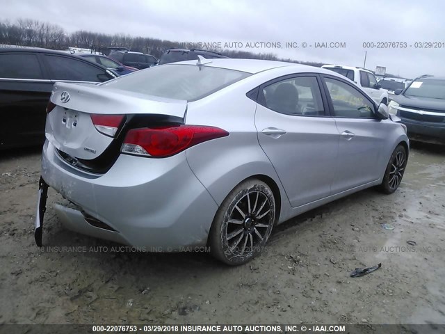 KMHDH4AE6DU598794 - 2013 HYUNDAI ELANTRA GLS/LIMITED SILVER photo 4