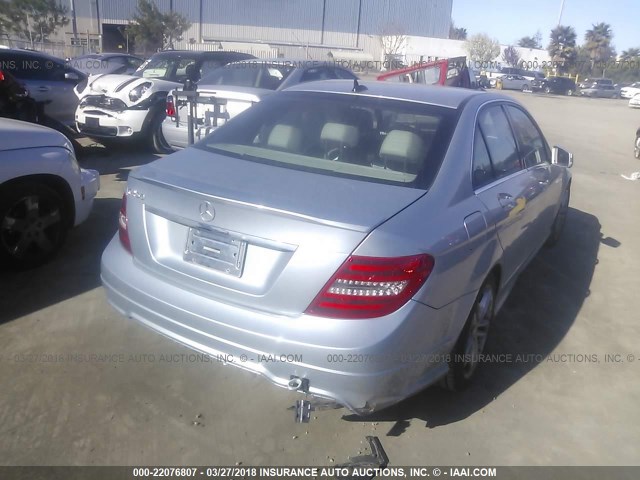 WDDGF4HB9DA854260 - 2013 MERCEDES-BENZ C 250 SILVER photo 4