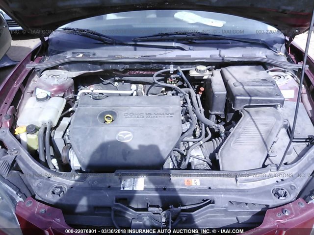 JM1BK323681106311 - 2008 MAZDA 3 S MAROON photo 10