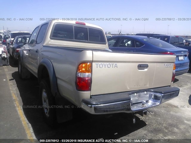 5TEGN92N94Z390535 - 2004 TOYOTA TACOMA DOUBLE CAB PRERUNNER GOLD photo 3