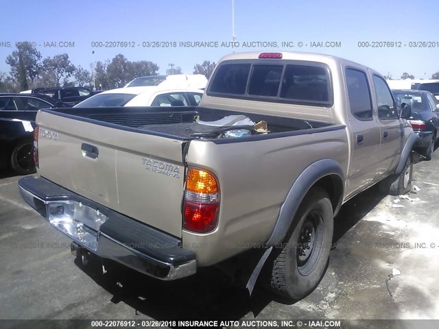 5TEGN92N94Z390535 - 2004 TOYOTA TACOMA DOUBLE CAB PRERUNNER GOLD photo 4