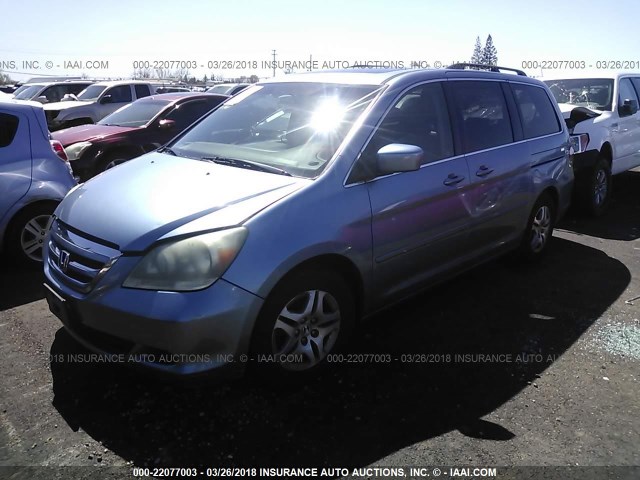 5FNRL38796B038077 - 2006 HONDA ODYSSEY EXL ღია ლურჯი ფოტო 2