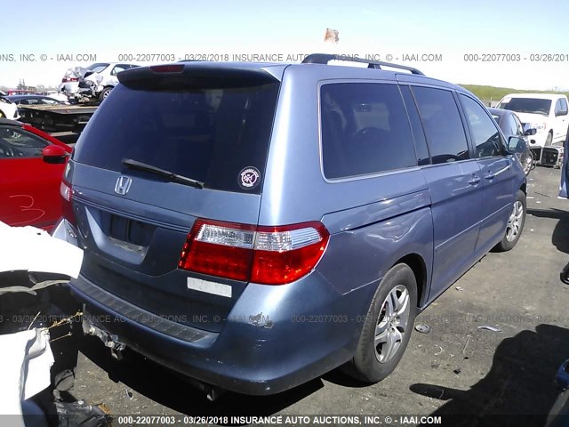 5FNRL38796B038077 - 2006 HONDA ODYSSEY EXL ღია ლურჯი ფოტო 4