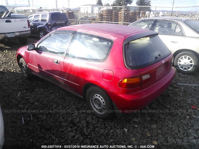 2HGEH2352RH509356 - 1994 HONDA CIVIC CX RED photo 3