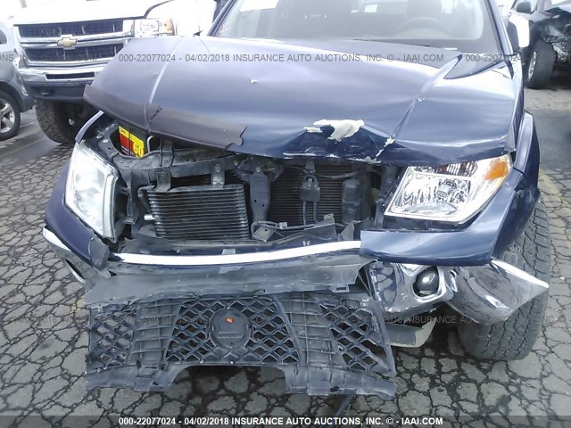 1N6AD07W16C403721 - 2006 NISSAN FRONTIER CREW CAB LE/SE/OFF ROAD BLUE photo 6