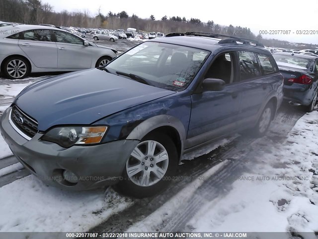 4S4BP61C357358185 - 2005 SUBARU LEGACY OUTBACK 2.5I BLUE photo 2