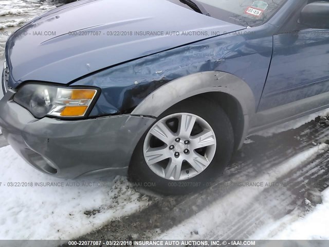 4S4BP61C357358185 - 2005 SUBARU LEGACY OUTBACK 2.5I BLUE photo 6